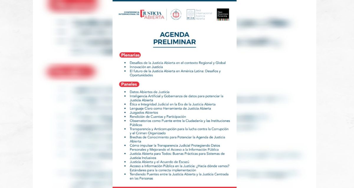 Agenda preliminar: I Conferencia Internacional de Justicia Abierta